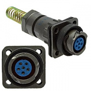 Разъем байонетный FQ14-6ZPK-8 (бл.каб.роз.), Ø14 мм, 10 А