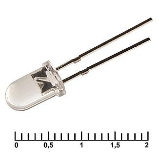 Светодиод 5мм белый 22000mcd прозрачный