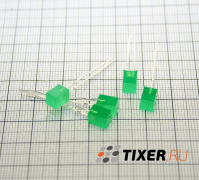 Светодиод 5×5мм квадратный зеленый Led cube