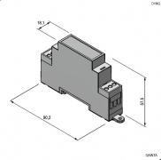 D1MG, Корпус на DIN-рейку 18.1 x 90.2 x 57.5, светло-серый