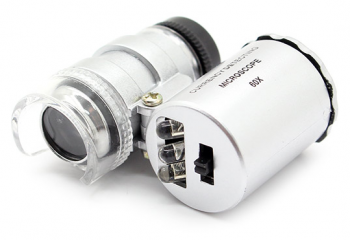 Минимикроскоп с LED подсветкой №9882 - 60X