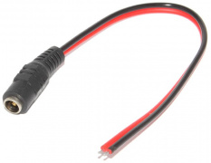 Разъём питания гнездо 2.1 x 5.5 гнездо с проводом, 25 см