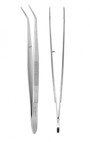 Пинцет зубной изогнутый 100мм
