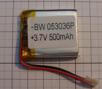 Аккумулятор Li-po 5*30*36мм 500mAh