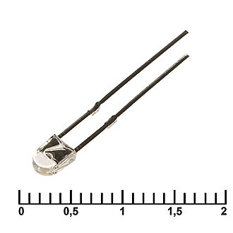 Светодиод 2x3x4мм овальный зеленый прозрачный