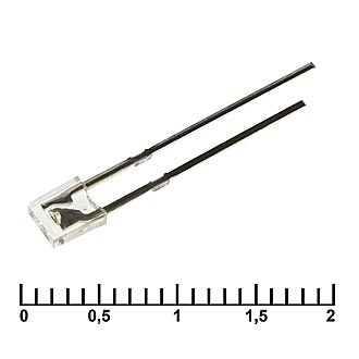 Светодиод 1x3x4мм прямоугольный красный тонкий