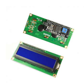 Дисплей LCD-1602 + I2C синяя подсветка
